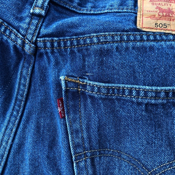 LEVIS • 505 Straight Fit Jeans W33 L30 Dark Stonewash - Picture 9 of 15